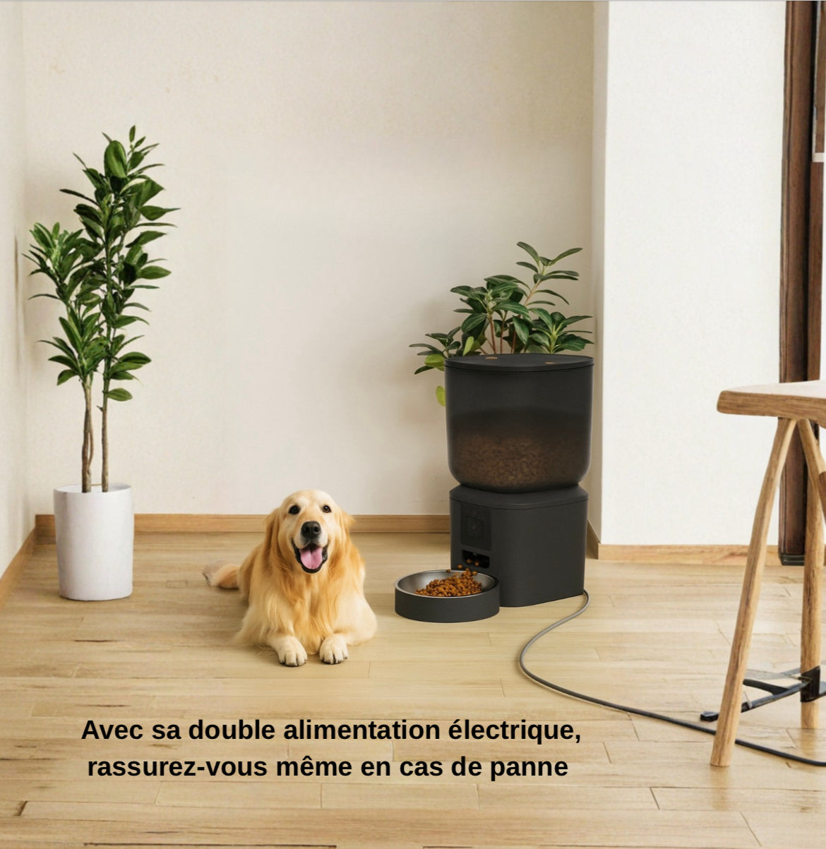 CroqConnect Distributeur pour chats et chiens 4L Caméra HD WiFi 5G