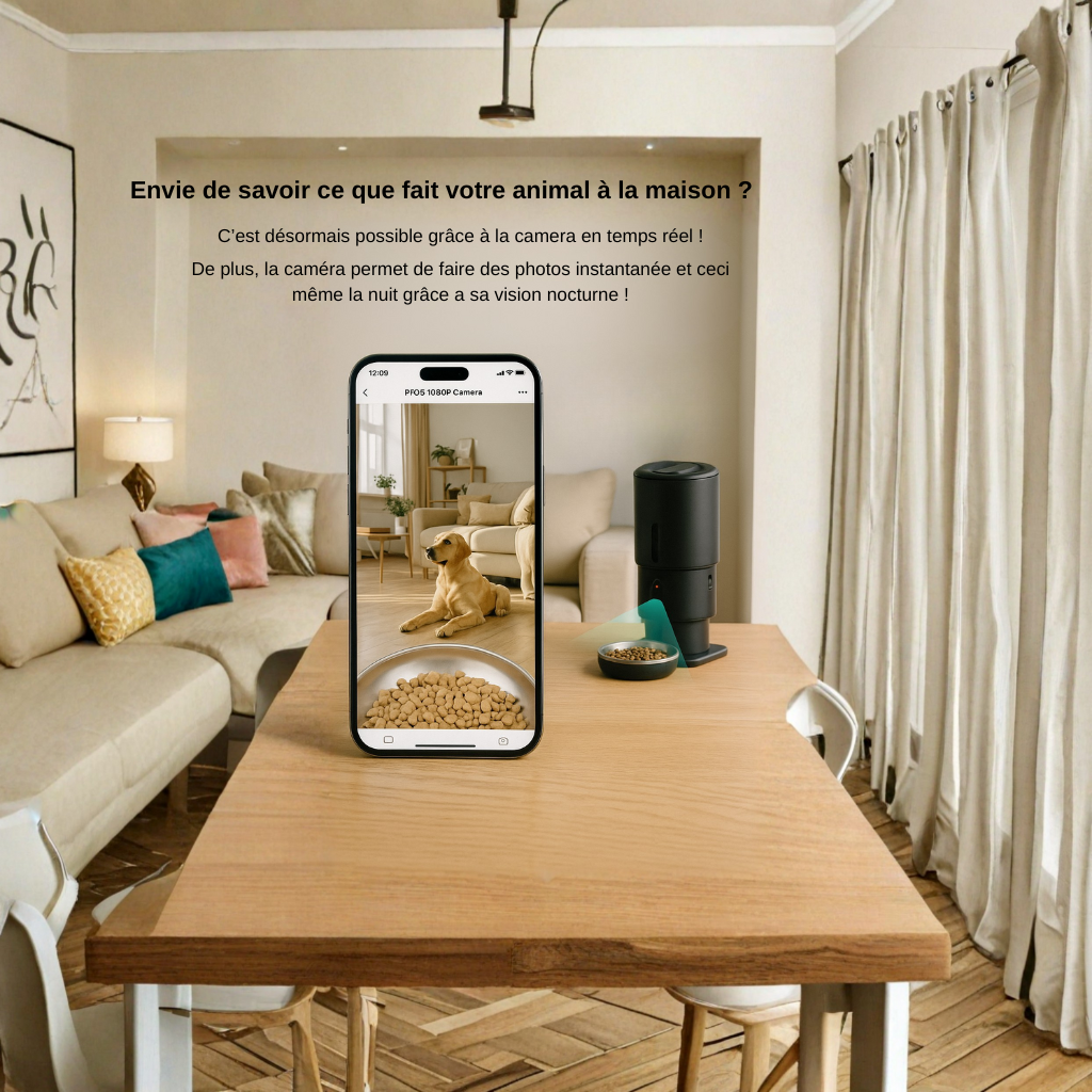 Distributeur Automatique Connecté avec Caméra HD pour Chats et Chiens