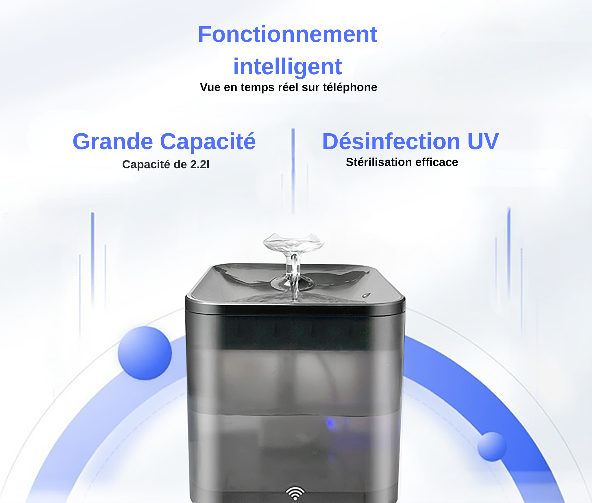 Pack Distributeur Connecté + Fontaine à Eau Pour Chats et Chiens