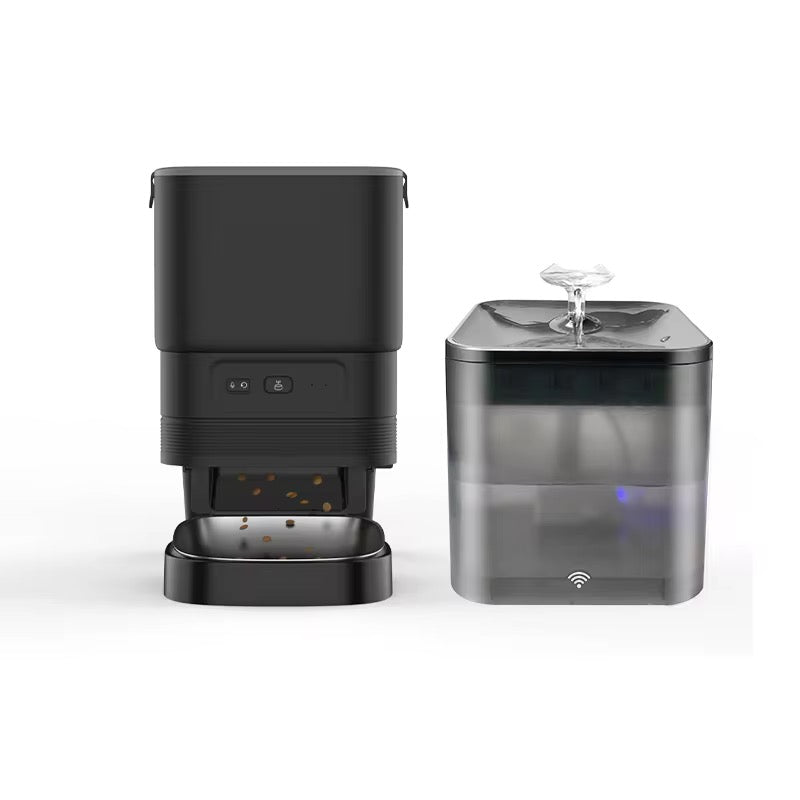 Pack Distributeur Connecté + Fontaine à Eau Pour Chats et Chiens